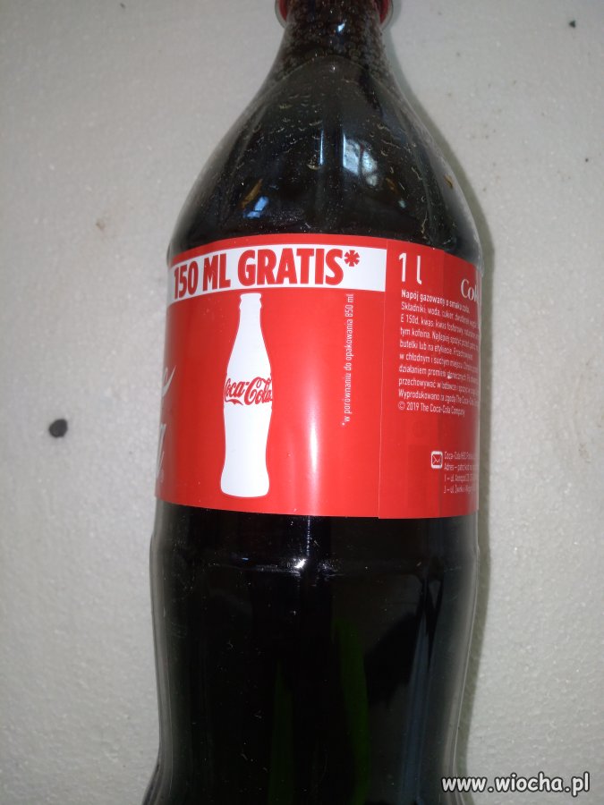 Coca cola do 1l gratis 150ml czyli 1l