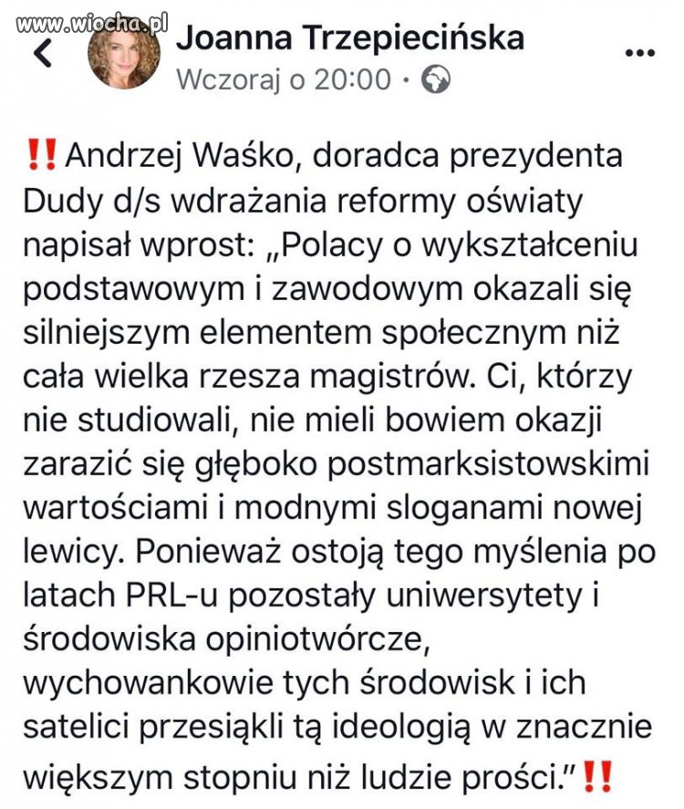 Potwierdza się to,że im naród głupszy