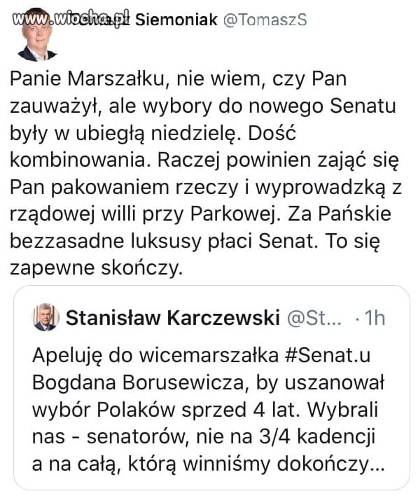 To nie trza było wyborów przenieść na
