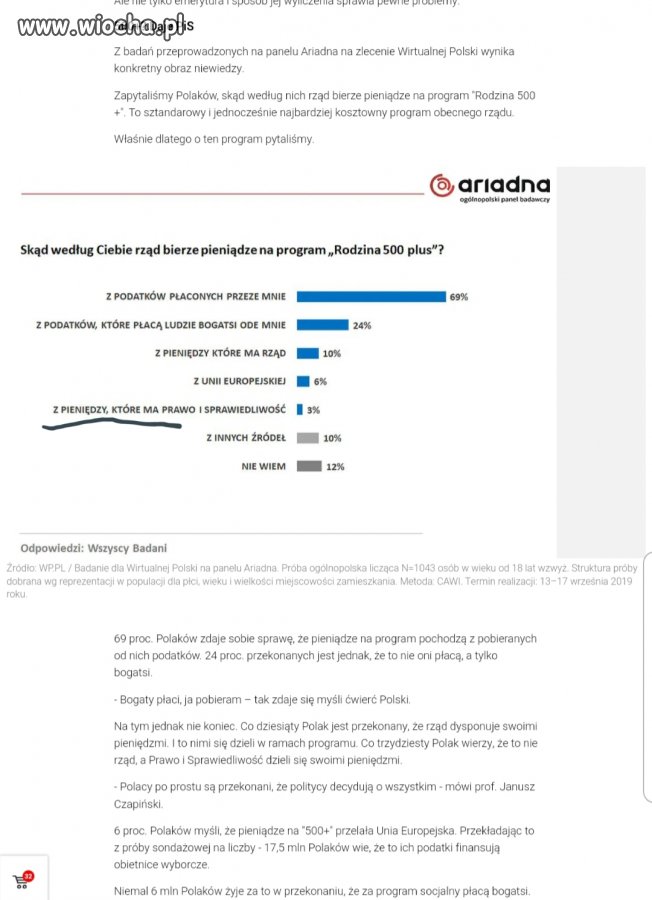500+ finansowane z pieniedzy pis
