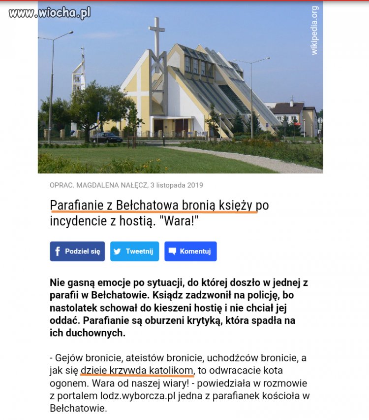 Krzywda dzieje się katolikom.