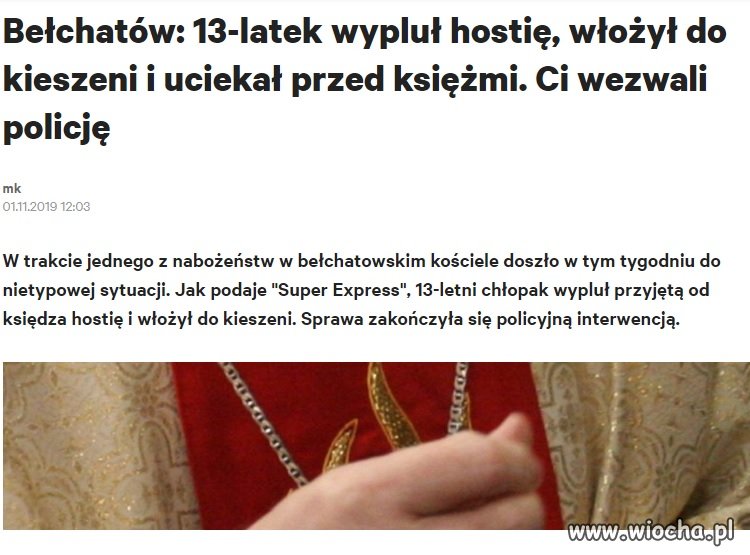 Profanator ujęty i zmuszony do zjedzenia Jezusa