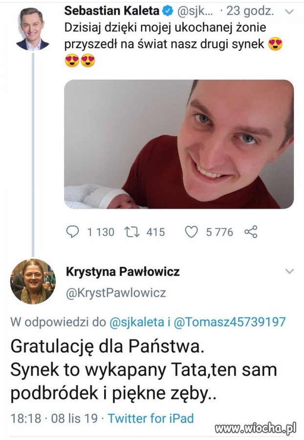 Noworodek z pięknymi zębami.