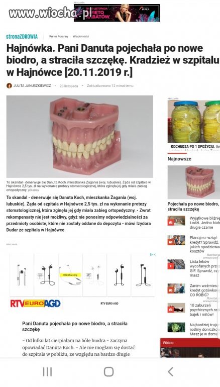 Kradzież szczęki w szpitalu 