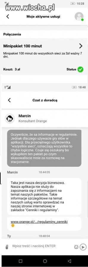 Orżnij (orange) i wprowadzanie klienta w błąd