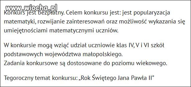 Konkurs matematyczny w Krakowie