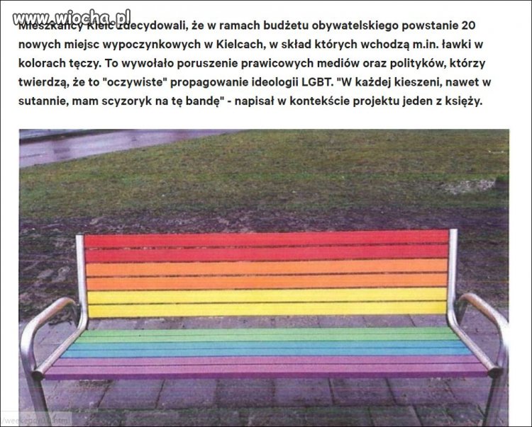 Tęczowe ławki w Kielcach
