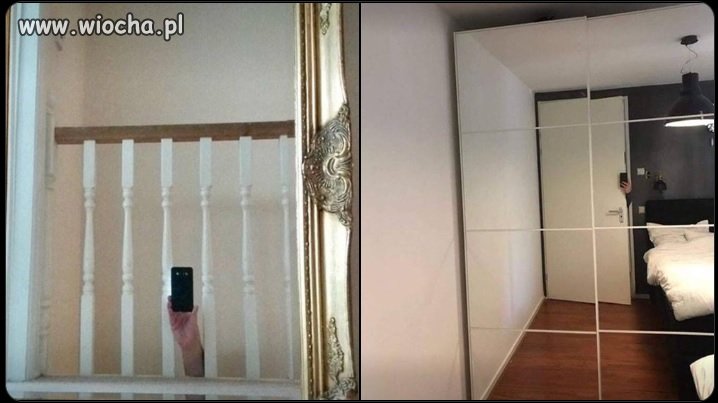 Zdjęcia ludzi próbujących sprzedać lustra