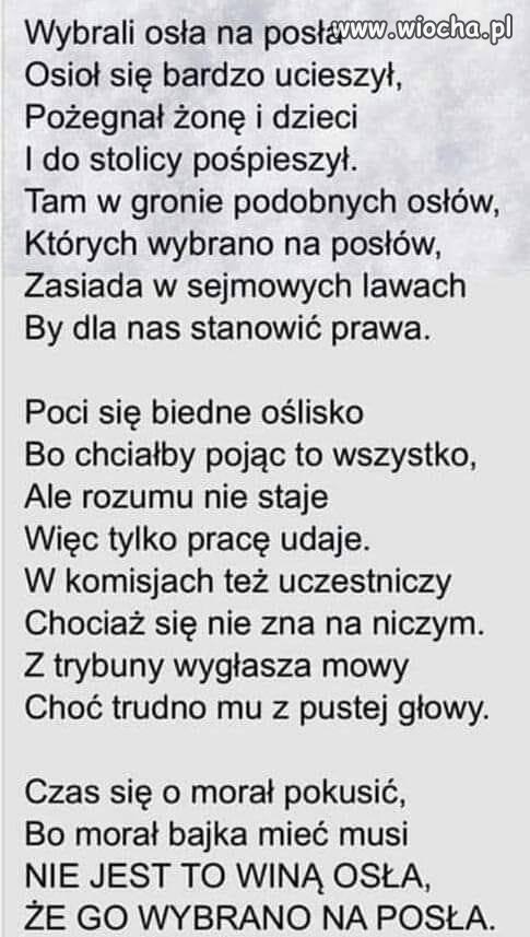 Chyba wiadomo z jakiej partii jest owy poseł