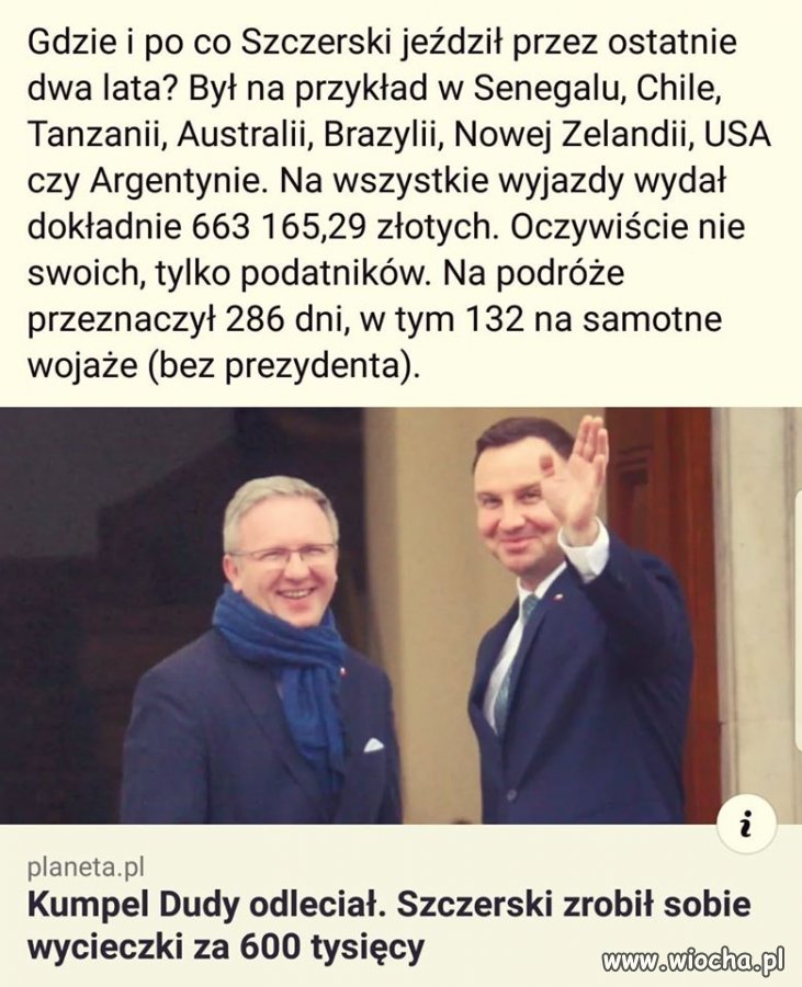 Ten to chyba przebił marszałka, który latał do...
