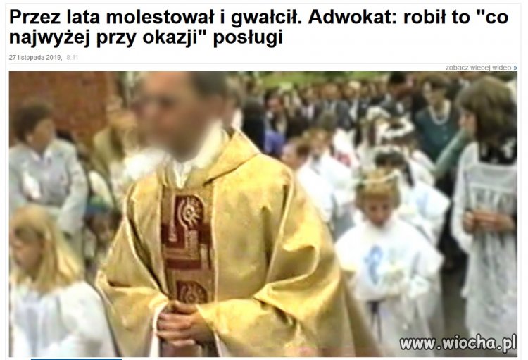 Gwałcił 10 latka - ale - przy okazji posługi