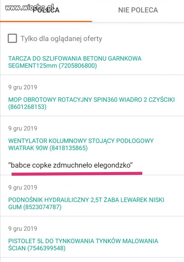 Szczery komentarz na alledrogo