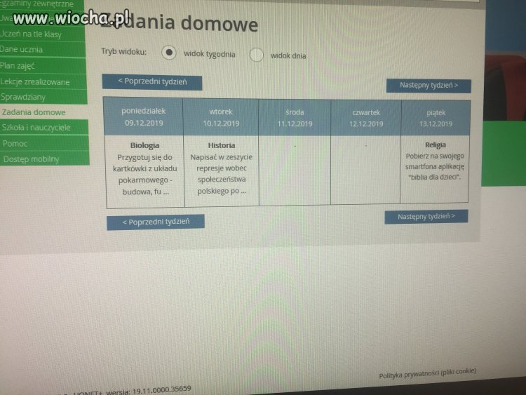 Zadanie domowe na piątek 