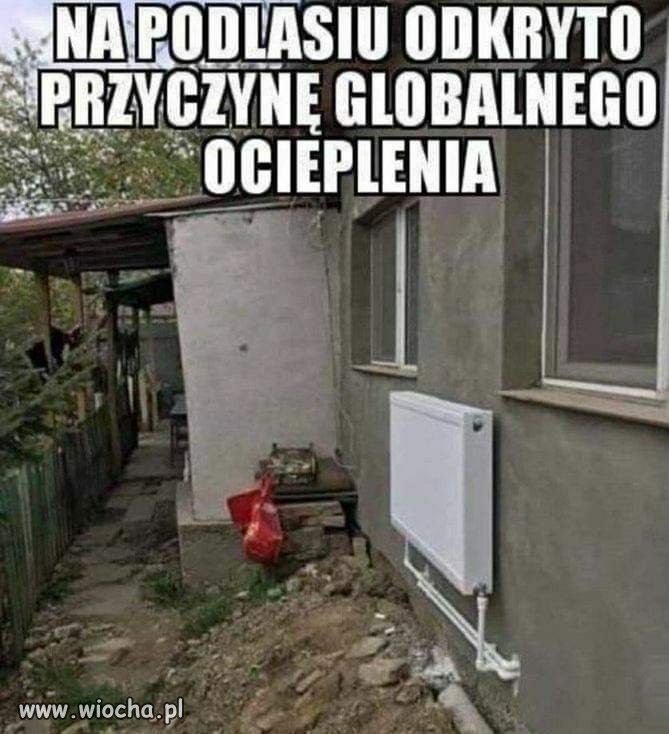 Przyczyna efektu cieplarnianego.