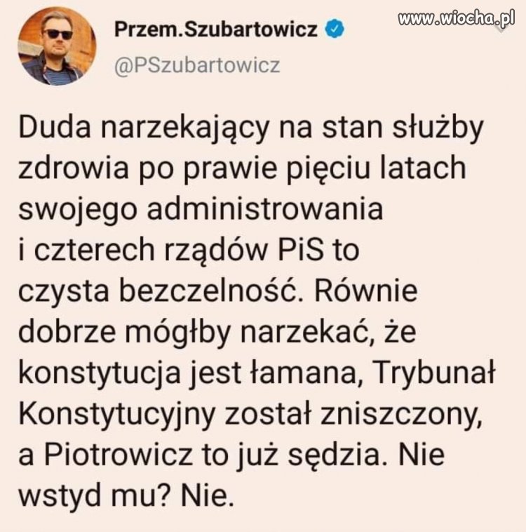 Czy mu wstyd? 
