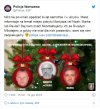 Policja zamieściła wizerunki poszukiwanych na bombkach.
