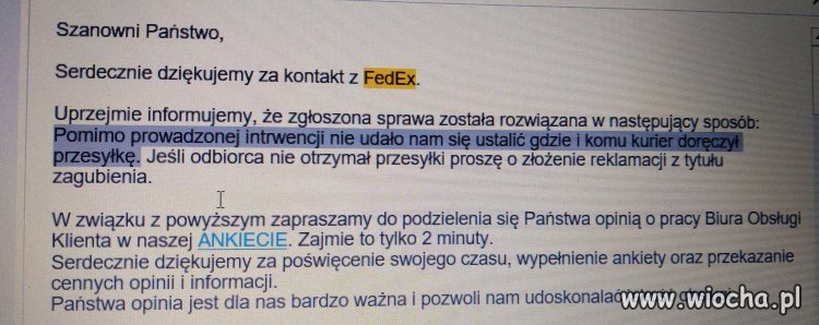 Nie wiadomo gdzie i komu