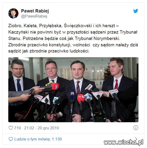 Zbrodnie przeciwko konstytucji, wolności czy sądom należy dziś sądzić jak zbrodnie przeciwko ludzkości
