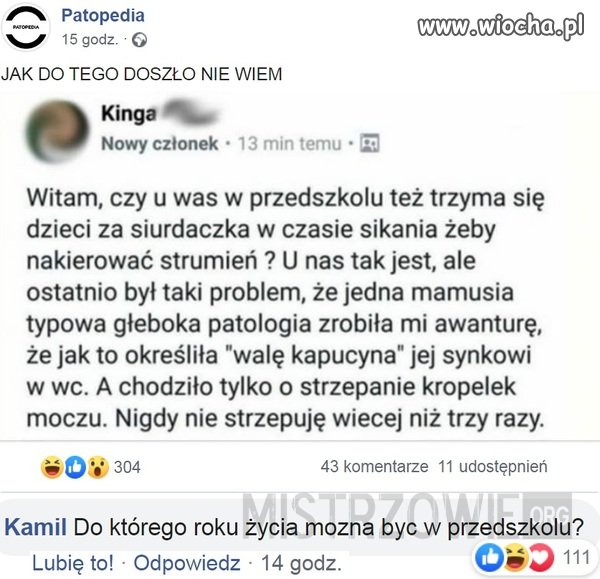 Do którego roku życia można być w przedszkolu?