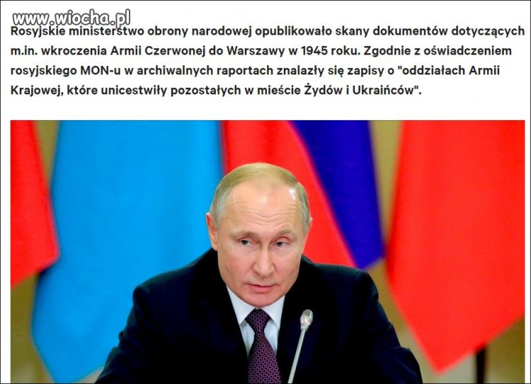 Putin znowu atakuje Polskę zakłamując historię