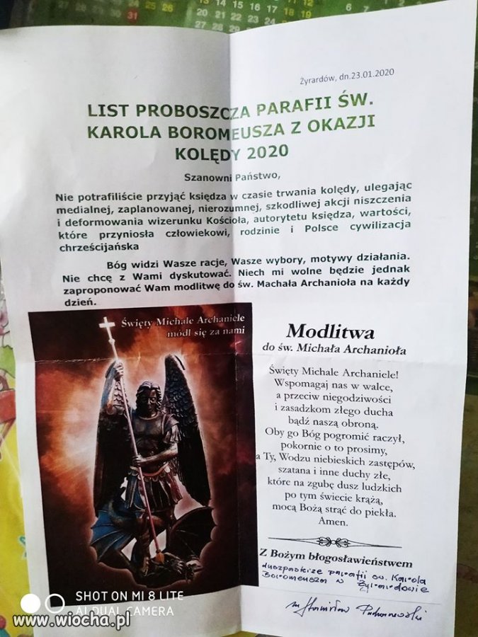 Pisemko od proboszcza.