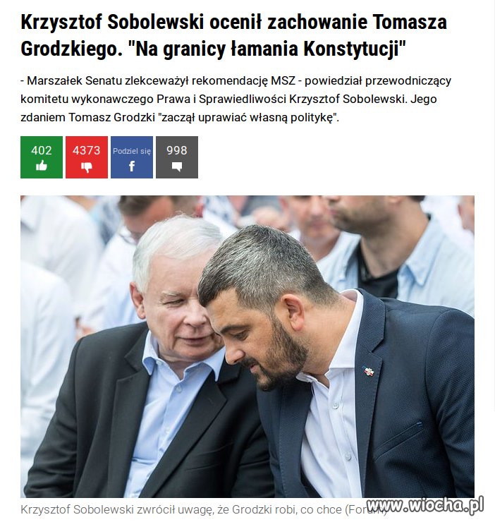 Pis mówi o łamaniu konstytucji 