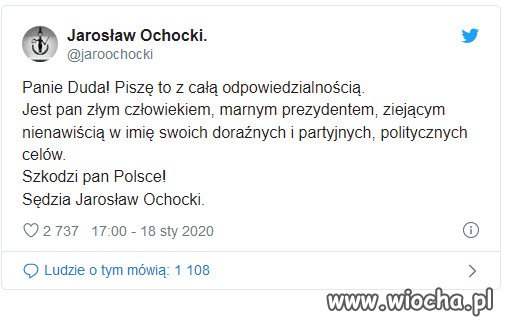 Panie Duda! Piszę to z całą odpowiedzialnością.