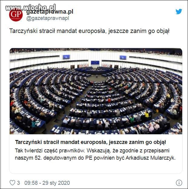 Niewygaszony mandat posła Tarczyńskiego