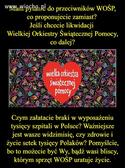 Pytanie do przeciwników WOŚP 