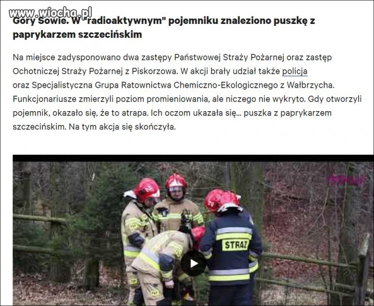 Strażacy zneutralizowali paprykarza szczecińskiego