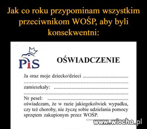 Do przeciwników wośp