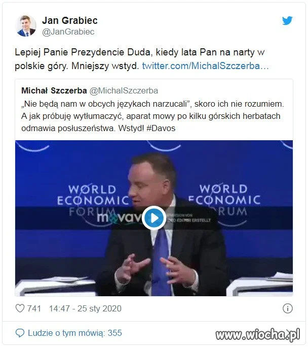 Duda zacinał się, mówiąc po angielsku.