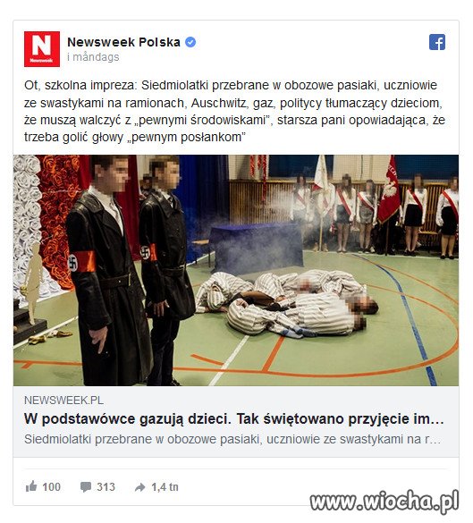 Dzieci w pasiakach zagazowano na szkolnym przedstawieniu.