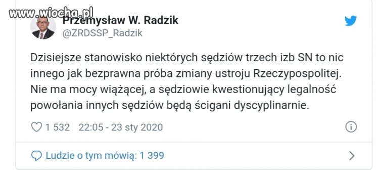 Sędzia pis do spraw politycznych chętny do roboty