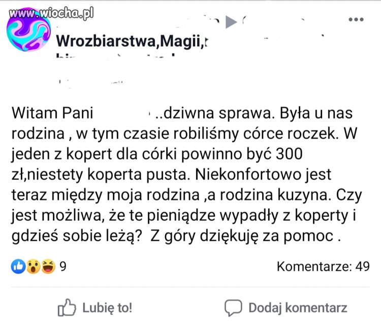 Jak pusta koperta to do wróżki...