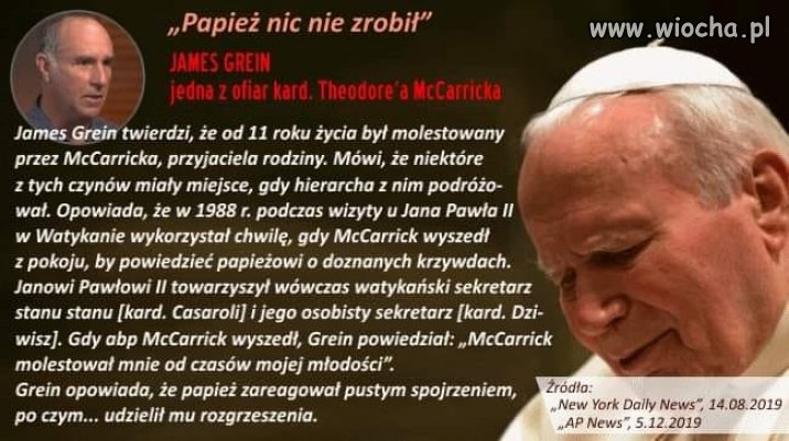 Świętym został za to, że niczego nie widział i ...