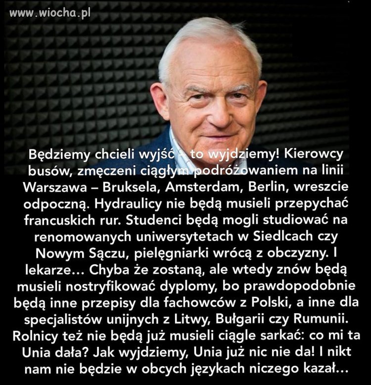 I wtedy ludzie się dowiedzą co dawała UE
