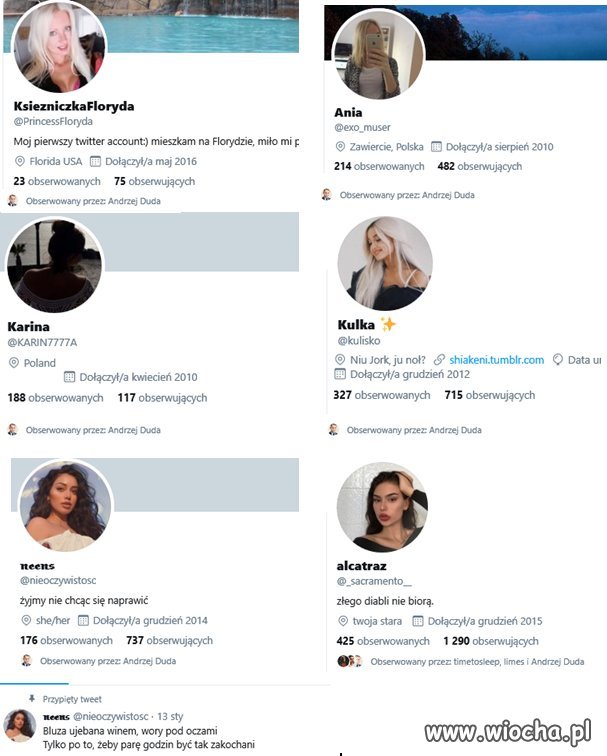 Kogo obserwuje nasz Adrian?