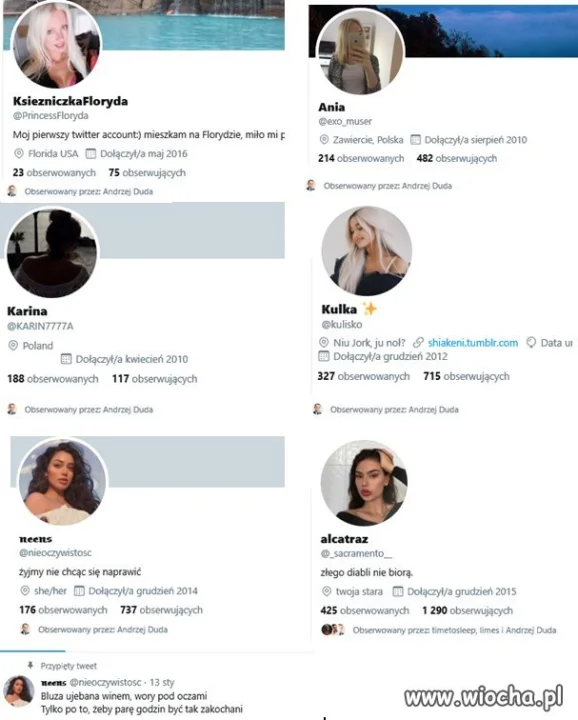 Kogo obserwuje nasz Adrian?