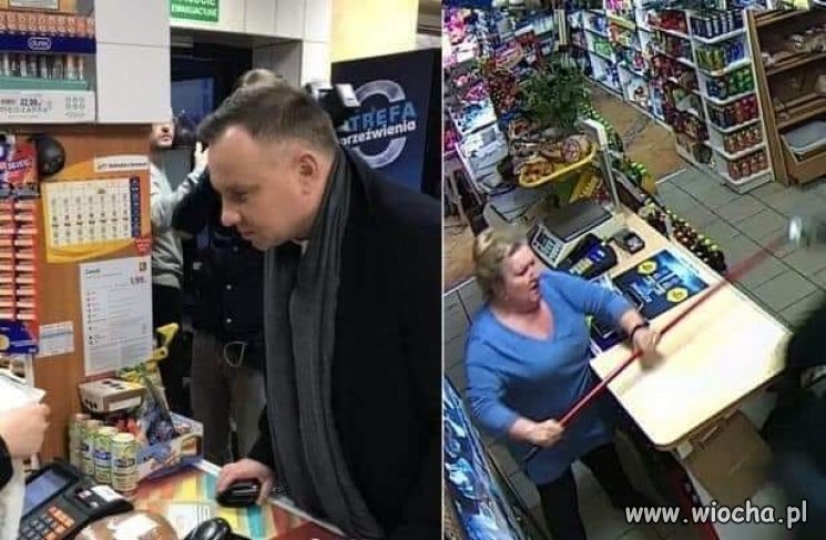 Szacun dla odważnej sprzedawczyni. 