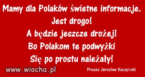 Przesłanie od prezesa ...