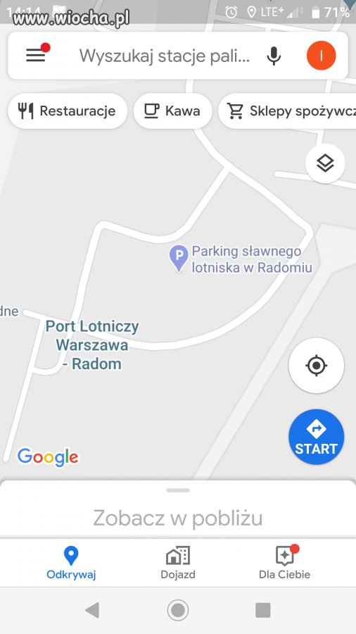 Lotnisko Radom wg google