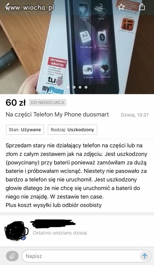 Za duża bateria do telefonu