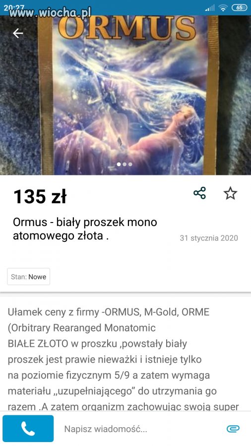 Białe złoto wzmacniające aurę