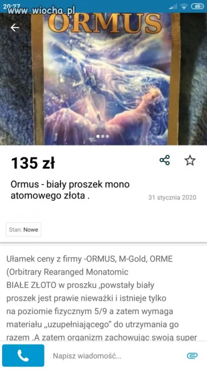 Białe złoto wzmacniające aurę