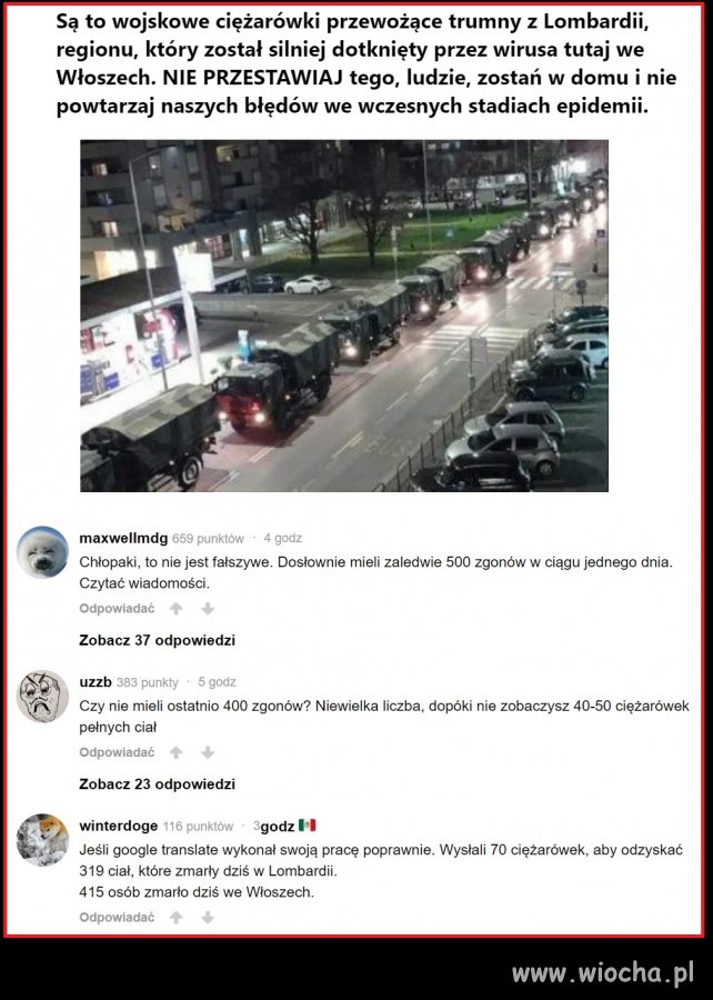 Krótki przekaz z Włoch ...