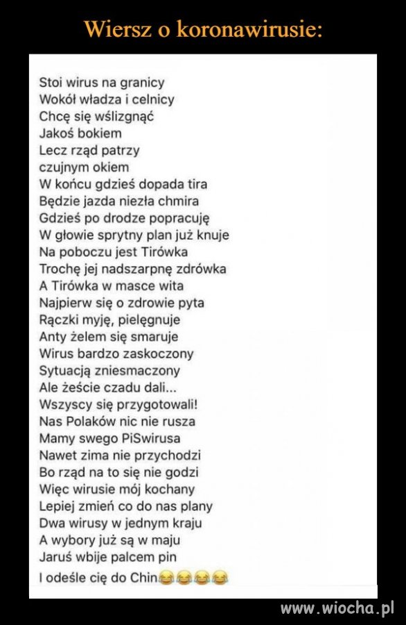 Wiersz o koronawirusie