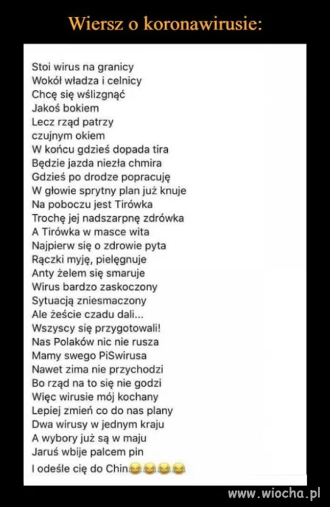 Wiersz o koronawirusie