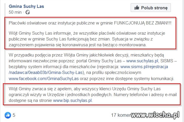 Nie ma zagrożenia - ale do wójta nie przychodźcie