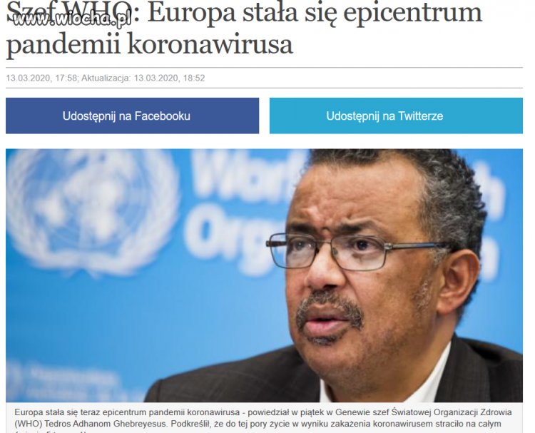 Pierwsze zachorowania pojawiły się końcem lutego